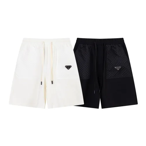 Prada Knitted Embroidered Logo Shorts for Leisure Breathable Sports Shorts