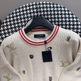 Louis Vuitton New Classic Funny Head Embroidery Knitted Sweater Cardigan