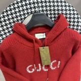 Gucci Classic Letter Embroidered Hooded Unisex Casual Fashion Knit Sweater Pullover