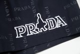 Prada New Full Logo Print Casual Beach Shorts