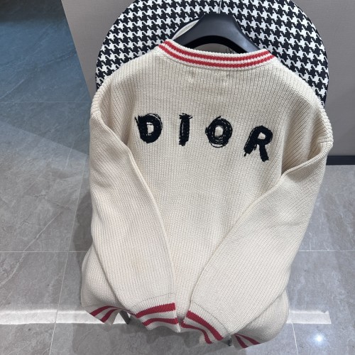 Dior Dinosaur Pattern Knit Crew Neck Sweater Pullover