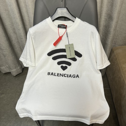 Balenciaga Wifi Pattern Fashion Classic Short Sleeve Unisex Casual Solid T-shirt