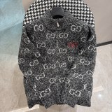 Gucci Fashion Classic Logo Jacquard Knitted Pullover Hoodie Casual Soft Cardigan