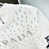 Prada New Ful Hot Diamond Logo Short Sleeved Couple High Street Leisure T-shirt