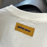Louis Vuitton Mortar Print Cotton Short Sleeve Unisex Casual Solid T-shirt