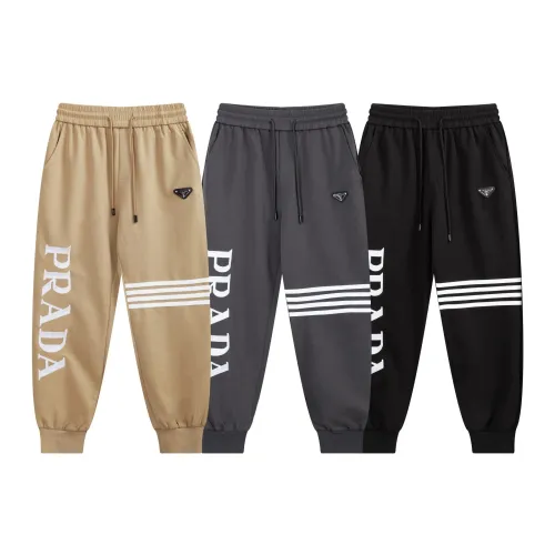 Prada New Ribbon Letter Embroidered Logo Pants Unisex Loose Casual Pants