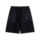 Prada Knitted Embroidered Logo Shorts for Leisure Breathable Sports Shorts