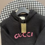 Gucci Classic Letter Embroidered Hooded Unisex Casual Fashion Knit Sweater Pullover