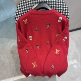 Louis Vuitton Unisex Classic Jacquard Logo Fashion Knitted Sweater Cardigan