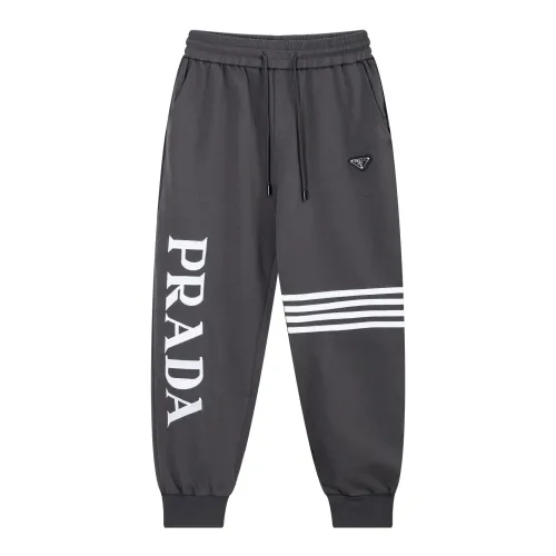 Prada New Ribbon Letter Embroidered Logo Pants Unisex Loose Casual Pants