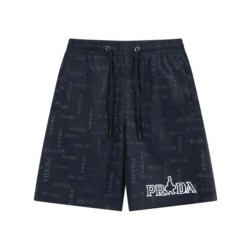 Prada New Full Logo Print Casual Beach Shorts