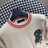 Dior Dinosaur Pattern Knit Crew Neck Sweater Pullover