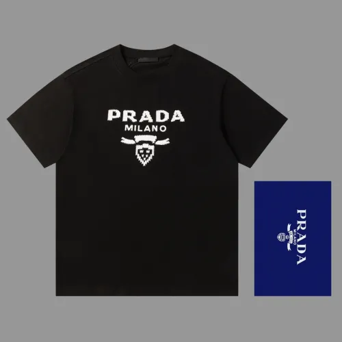 Prada Heavy Industries Logo Embroidered Short Sleeve Couple Leisure Oversize T-shirt
