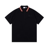 Burberry Classic Red Stripe Spliced Woven Collar Polo Shirt  Three Colors