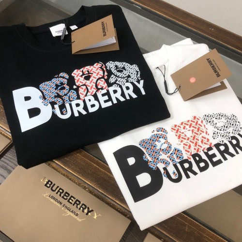 Burberry Classic Silicone Letter Short Sleeved Couple Oversize Cotton T-shirt