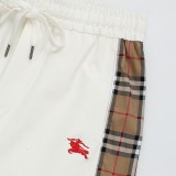 Burberry High Street Embroidered Warhorse Plaid Patched Casual Shorts