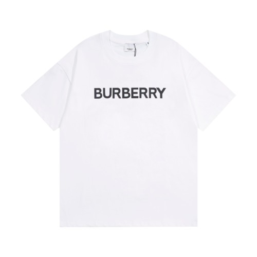 Burberry Letter Logo 3D Glued Short Sleeve Couple Casual Round Neck T-shirt