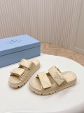 Prada Unisex Velcro Thick Soled Beach Sandals Women Rhinestone Casual Fashion Anti Slip Slippers