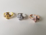 Louis Vuitton Fashion Retro Four-leaf Clover Diamond Setting Ring