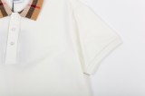 Burberry Classic Plaid Spliced Woven Collar Polo Shirt
