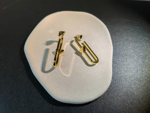 Prada Fashion Vintage Rectangular Gold Earrings