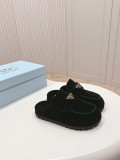 Prada Classic Fashion Sandals Women Triangle Button Bread Half Slippers