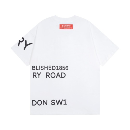 Burberry Fashion Single Row Letter Printed Short sleeved Unisex Loose Round Neck T-shirt