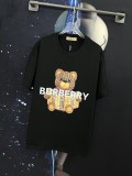 Burberry High Street Bear Letter Logo Print T-shirt Unisex Casual Round Neck Short Sleeves