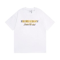 Burberry Fashion Overlap Letter Print Short sleeved Unisex Loose Round Neck T-shirt