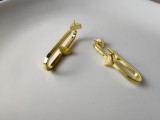 Prada Fashion Vintage Rectangular Gold Earrings