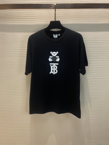 Burberry Bear Letter Logo Print T-shirt Unisex Casual Round Neck Short Sleeves