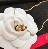 Cartier Love Double Ring Set Diamond Necklace Lettering Pendants