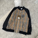 Burberry Classic Checkered BT Embroidered Spliced Jacket