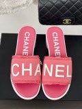 Chanel Women Comfort Lightweight Slippers Fashion Retro Letter Embroidered Slippers