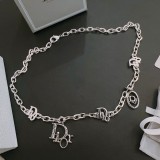 Dior New Fashion Pendants Unisex Vintage Silver Necklace