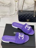 Chanel Women Fashion Comfort Slippers Retro Logo Embroidered Slippers