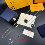 Louis Vuitton Enamel Badge Pendant Slim Chain Fashion Elegance Necklace