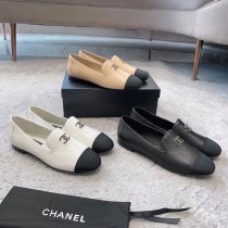 Chanel Women Comfort Lightweight Loafer Fashion Retro Sheepskin Shoes