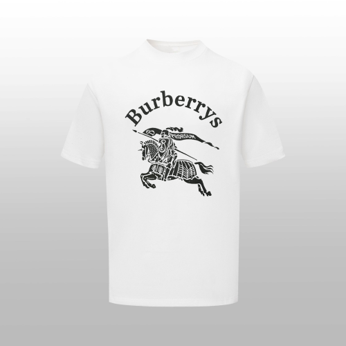 Burberry Classic Warhorse Logo Print T-shirt Unisex Casual Round Neck Short Sleeves