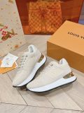 Louis Vuitton Unisex Casual Matsutake Base Sneakers Fashion Silky Cowhide Patchwork Leather Shoes
