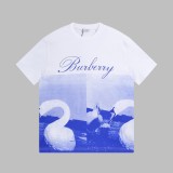 Burberry Swan Printed Short Sleeve Couple Casual Loose T-shirt