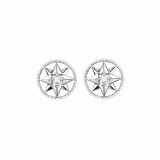 Dior Eight Star Series White Fritillaria Disc Stud Earrings