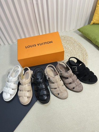 Louis Vuitton Classic Mono Comfort Sandals Unisex Casual Sheepskin Shoes