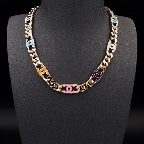 Chanel Fashion Summer Blast Color Enamel Chunky Necklace