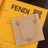 Fendi Three F Pendants Fashion Classic 18k Gold Plating Necklace