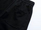 Burberry High Street Leather Logo Straight Leg Casual Sports Pants