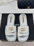 Chanel Women Comfort Lightweight Adjustable Slippers Fashion Retro Velcro Lazy Slippers
