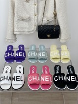 Chanel Women Comfort Lightweight Slippers Fashion Retro Letter Embroidered Slippers
