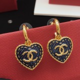 Chanel Vintage Denim Love Ear Hook Earrings