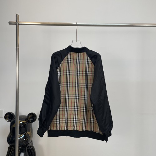 Burberry Classic Checkered BT Embroidered Spliced Jacket